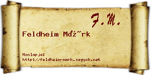 Feldheim Márk névjegykártya